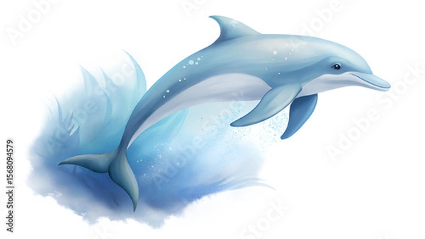 Fototapeta dolphin isolated on white background