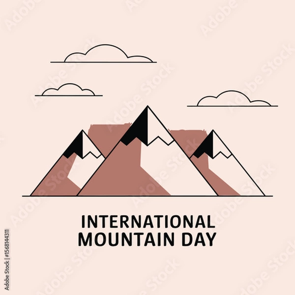 Obraz International mountain day with clouds and peaks