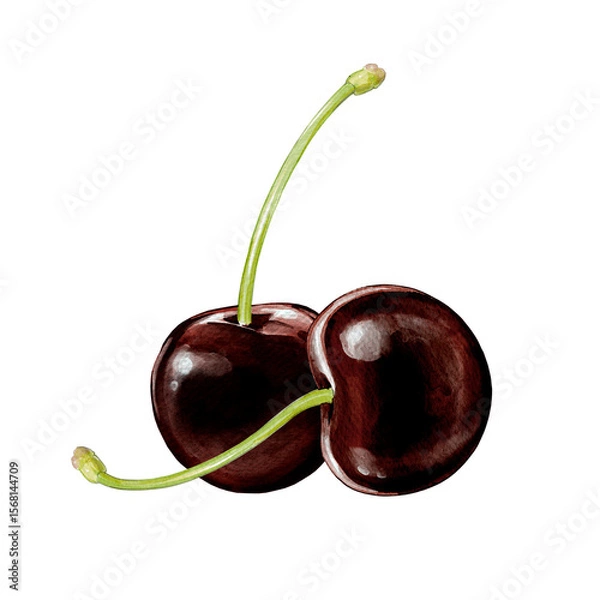 Obraz black cherry illustration