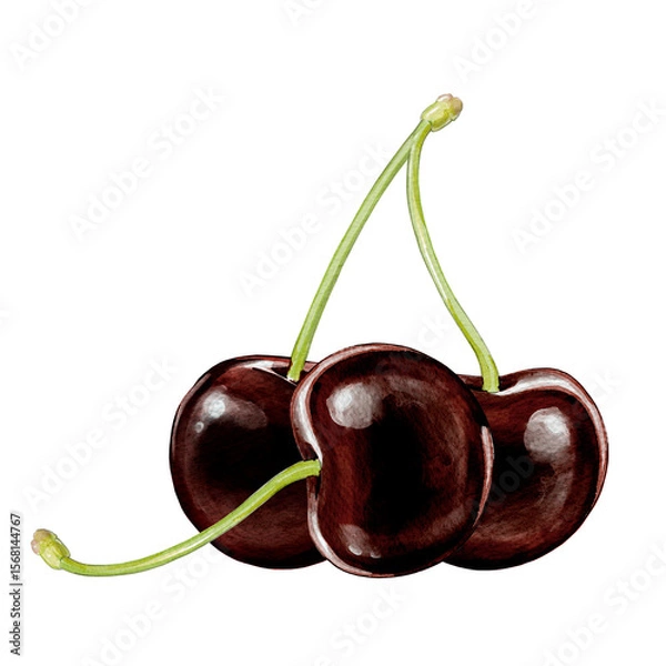 Obraz black cherry illustration