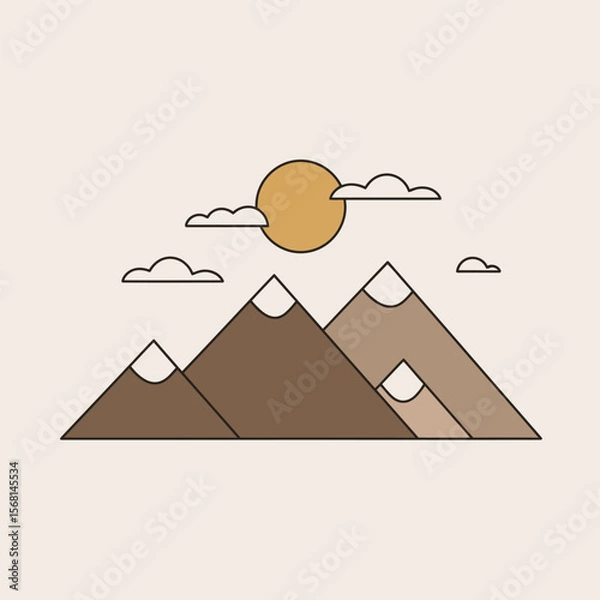 Obraz Minimalist mountains under the sun