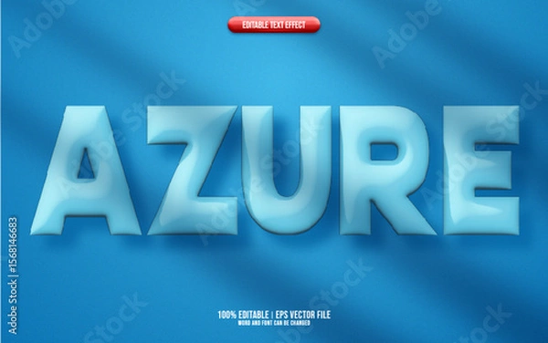 Fototapeta Azure 3D editable text effect