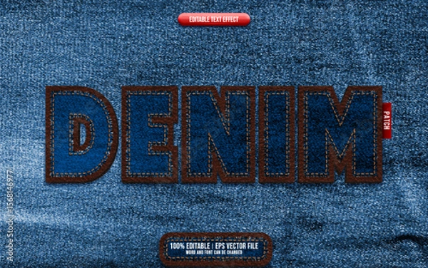 Fototapeta Denim 3D editable text effect