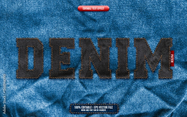 Fototapeta Denim 3D editable text effect