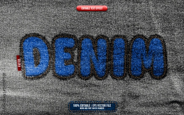 Fototapeta Denim 3D editable text effect