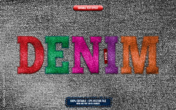 Fototapeta Denim 3D editable text effect