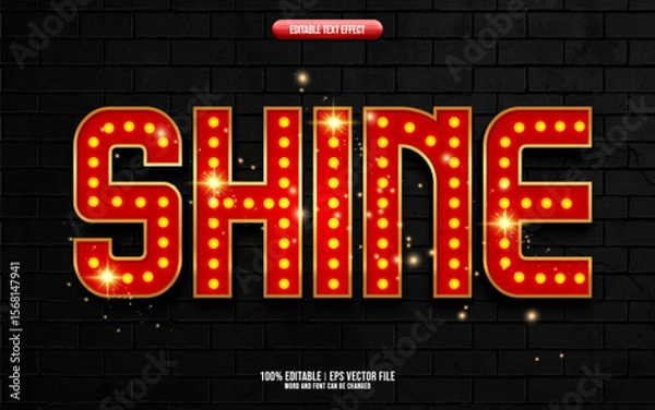 Fototapeta Shine 3D editable text effect
