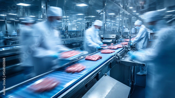 Fototapeta Efficient disruption in food processing showcases innovation and solution in meat production