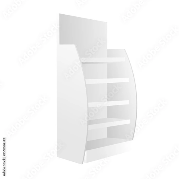 Obraz empty retail display shelves supermarket retail plain white for display shelves without products