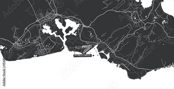 Obraz Layered editable vector illustration outline of Honolulu,United States.