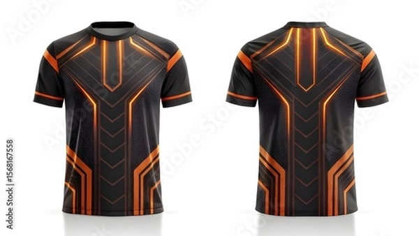 Obraz Sport Jersey Mockup  Modern E-sport Design Template, Front and Back Views