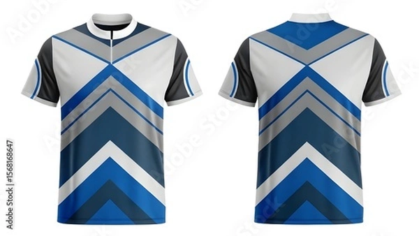 Obraz Sport Jersey Mockup Modern Geometric Design Template - Front and Back Views