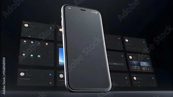 Obraz Sleek Smartphone Mockup  Showcase Your App Design with This Realistic Phone Mockup