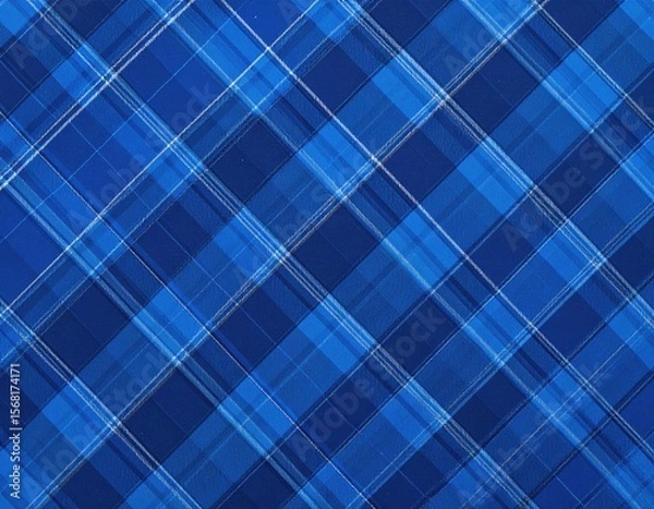 Fototapeta Diagonal blue plaid pattern