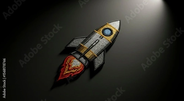 Fototapeta Rocket icon, graphic design