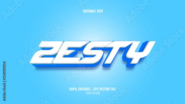 Fototapeta 3D text effect style zesty, editable text effect