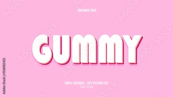 Fototapeta 3D text effect style gummy, editable text effect