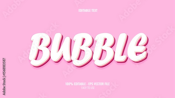 Fototapeta 3D text effect style bubble, editable text effect