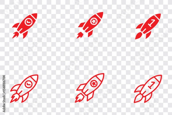 Fototapeta Rocket icon. Rocket launched icon vector.