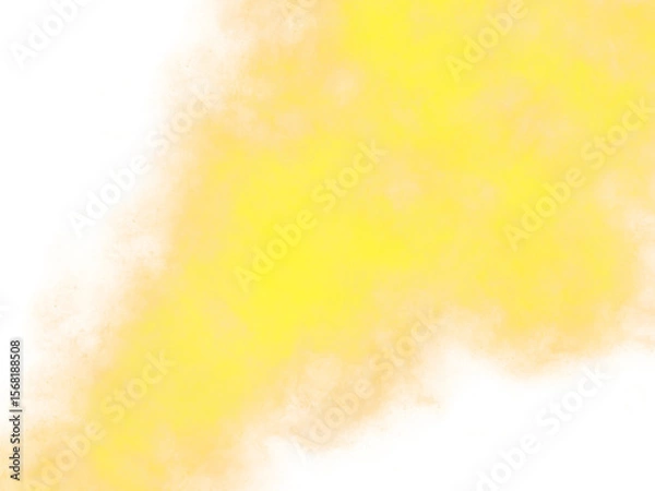 Fototapeta Yellow mist or color smoke is spreads from below, transparent background illustration drawn on a tablet, used for graphic design.