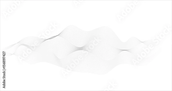 Fototapeta Telecommunication audio waves in particle grid Vector illustration technology design