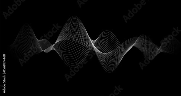 Fototapeta Scientific Abstract background Sound waves Vector illustration communication technology style
