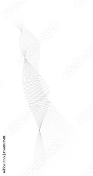 Fototapeta Abstract white particles waves on a white background Vector illustration Vertical design