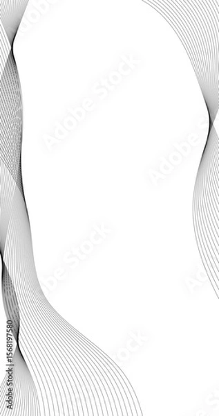 Fototapeta Abstract Black wave line on white background Modern technology background Vector illustration Vertical Design
