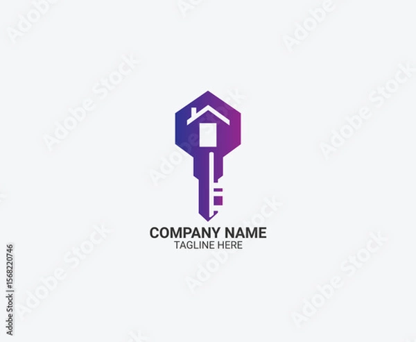 Obraz key home Logo design vector