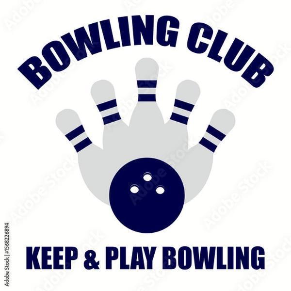 Obraz Bowling club logo. Flat illustration of bowling club vector logo for web design