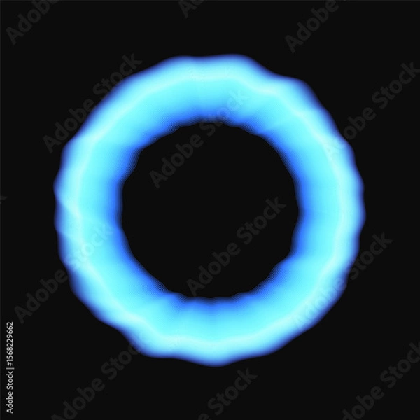 Obraz Concentric wavy circles that makes a twisted round glowing shape.