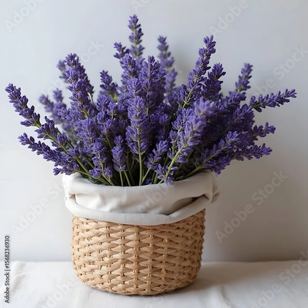 Obraz bouquet of lavender in a basket