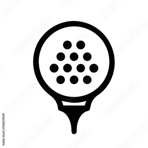 Fototapeta Black and white vector icon illustration of a round film movie button design