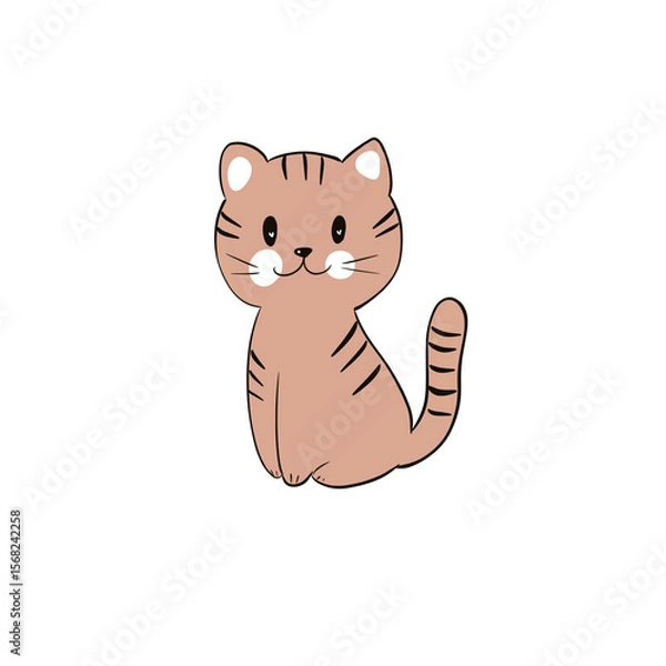 Fototapeta Cute cat, illustration 