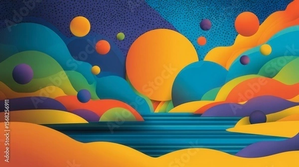 Fototapeta abstract colorful background with colorful balloons