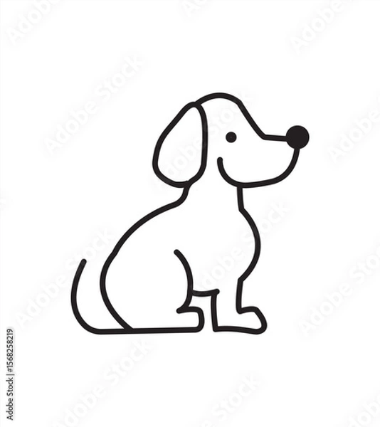Fototapeta Dog Line Icon. Editable Stroke. White background, vector illustrator