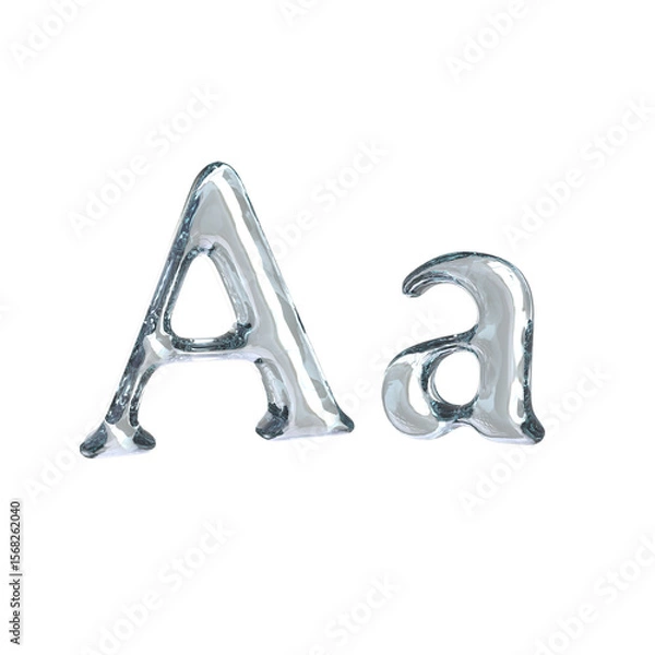 Fototapeta Letter A 3D rendering with crystal material