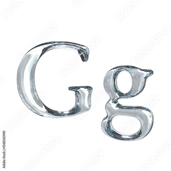 Fototapeta Letter G 3D rendering with crystal material