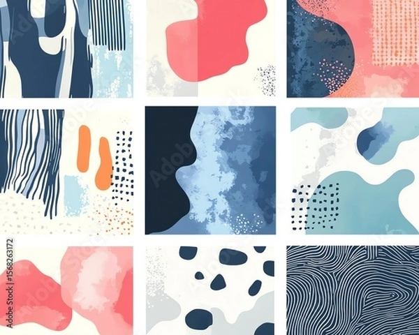 Obraz Set of flat style abstract modern backgrounds for text
