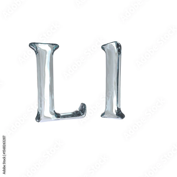 Fototapeta Letter L 3D rendering with crystal material