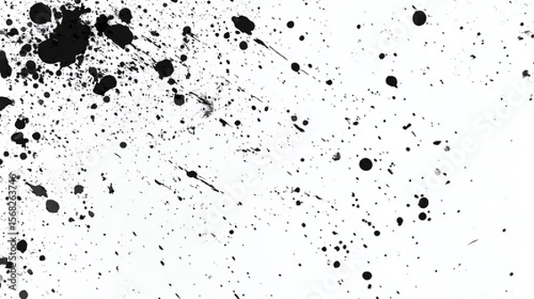 Obraz Spray, specks, flecks texture vector background Black and white grunge monochrome template Tiny uneven ink spots, dots, speckles, splashes, flakes, blobs pattern