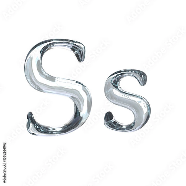 Fototapeta Letter S 3D rendering with crystal material