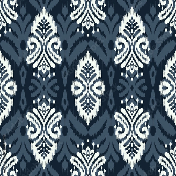 Fototapeta Motifs African boho paisley Floral Ikat pattern embroidery border. Ethnic ikat floral Ethnic Indian Pattern Ikat pattern Ethnic Pattern.Border indian floral Aztec embroidery border seamless patterns.