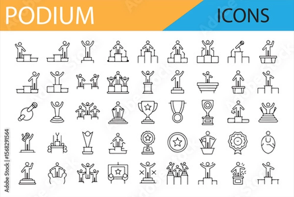 Fototapeta Podium Symbols for Victory, Success, and Recognition Designs

