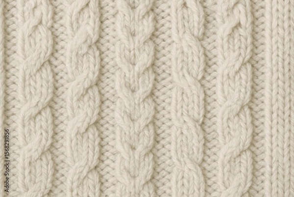 Obraz Ivory braided sweater texture with cable knit