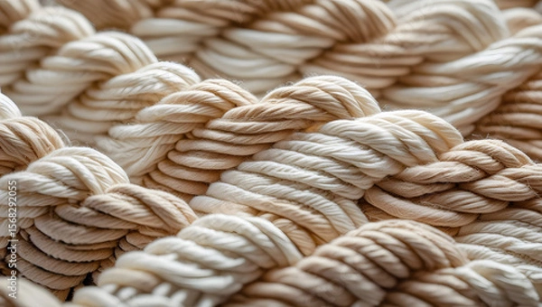 Fototapeta Macro Woven Textile Texture – Natural Basket Weave Fabric Close-Up in Warm Tones
