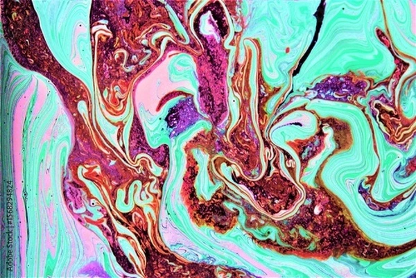 Fototapeta Abstract marbling pattern for fabric,  design. Creative marbling background texture