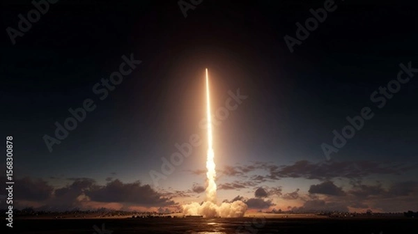 Fototapeta Ballistic missile lauch generated image