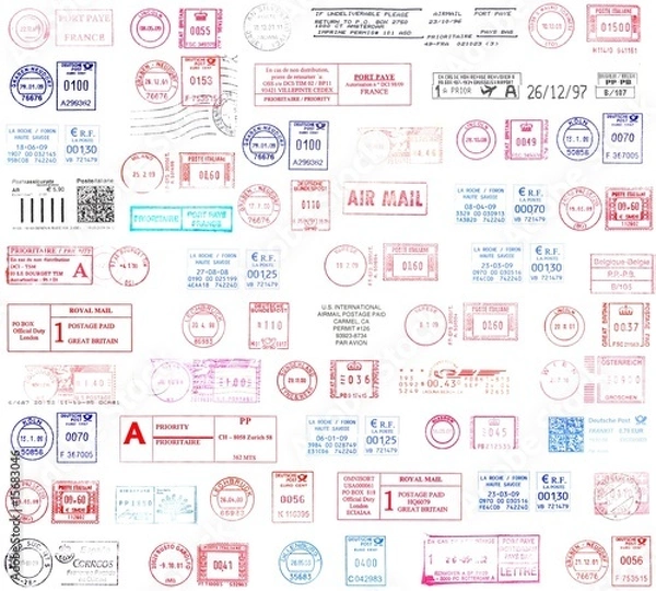 Obraz colorful background, postmarks from the world