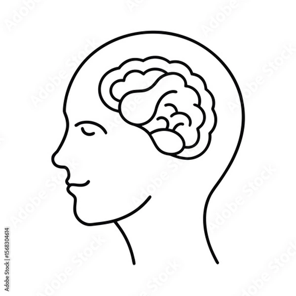 Obraz vector illustration of human brain
